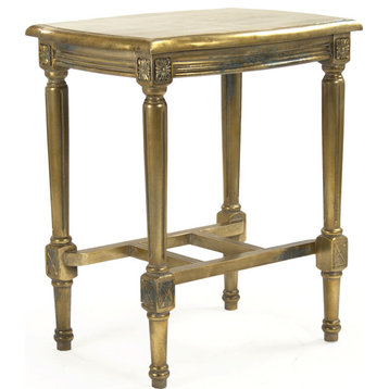 Burkett End Table - Distressed Gold