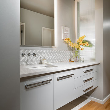 Mid-Mod Split Master Bathroom