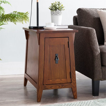 Catania Modern / Contemporary Mission Cabinet Wood End Table in Brown/Russet