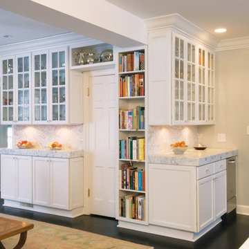 Fieldstone Cabinetry Kitchen with glass front doors