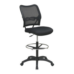 Air Grid Back And Mesh Seat Drafting Chair - Living Room Chairs