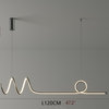 MIRODEMI® Bussigny-près-Lausanne | Nordic Pendant Lamp with a Long Strip, Black, L47.2xh59.1", Trichromatic Light