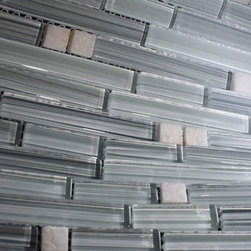 Glossy Light Grey Colorful Stripes Glass Mosaic Backsplash Tiles - Home Accessories & Decor