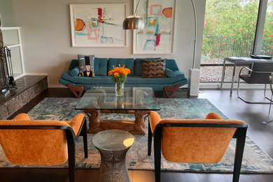 Mid-century modern living room photo in San Francisco