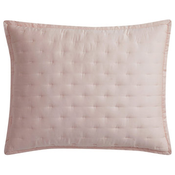 Lyocell Quilt Pillow Sham Set, 21"x27", Blush, 2 Piece