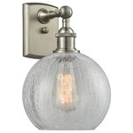 Innovations Lighting - Athens 1-Light LED Sconce, Brushed Satin Nickel, Shade: Clear Crackle - A truly dynamic fixture, the Ballston fits seamlessly amidst most decor styles. Its sleek design and vast offering of finishes and shade options makes the Ballston an easy choice for all homes.