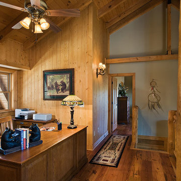 Loft Office with traditional finishes and Log Accents