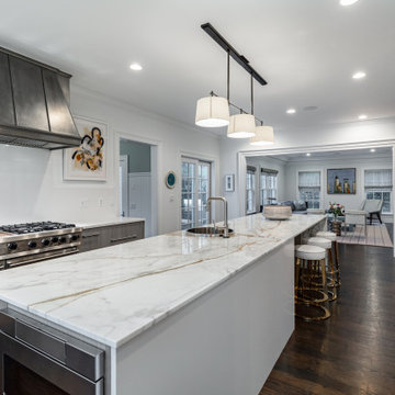 Beautiful Bleached Walnut Kitchen with a 16' Island