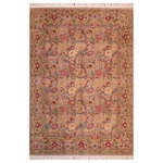Bareens Designer Rugs - Pak Persian Jettie Taupe/Red Wool Rug 8'1'' x 10'1'' - Designed with mesmerizing intricacy and gorgeous color palette, this hand-knotted masterpiece demonstrates the beauty and electrifying thrill of Pak Persian art. These meticulously hand-knotted Pak-Persian rug is made with pure wool and features breathtaking traditional, transitional, and tribal designs in bold luxurious color pallets. Known for their intricate designs these rugs are a reproduction of Persian rugs, made in Pakistan with unique Mughal designs. Made by master weavers using the same Persian texture, design and dying technique, we wanted to produce the most significant manifestation of Persian art, life, and culture. This rug is most famous for its exceptional quality, incredible designs, patterns, and vibrant rich color. Pak-Persian rugs made with Persian weave with high knot counts, which enables the high intricacy and detail found in the patterns are also referred to as "State of art", each color adds a rich beautiful detail in the artwork of this rug. The design, color, and beautiful chromatic composition with a vibrant sheen with intricate designs, exude beauty, elegance, and quality make this rug a masterpiece of its own.