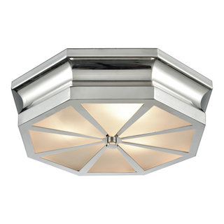 Windsor 3-Light Flush Mount, Polished Nickel - Transitional - Flush ...