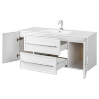 Milano Wall Hung Vanity, White, 48"