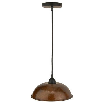 Hand Hammered Copper 10.5" Dome Pendant Light