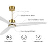 60" 3-Blade Reversible LED Ceiling Fan With Remote Control and Light Kit, Gold