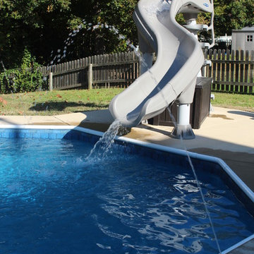 Grecian pool with slide