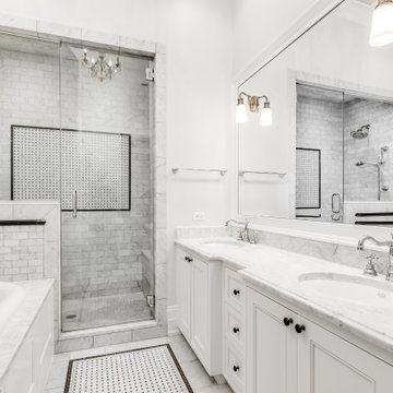 Bathroom Remodel | Installed New Bathroom with Elegant White Double Vanity