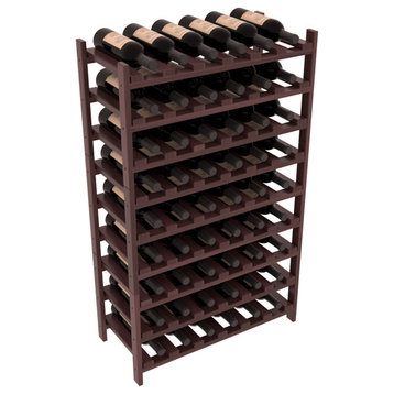 54-Bottle Stackable Wine Rack, Premium Redwood, Walnut Stain/Satin Finish