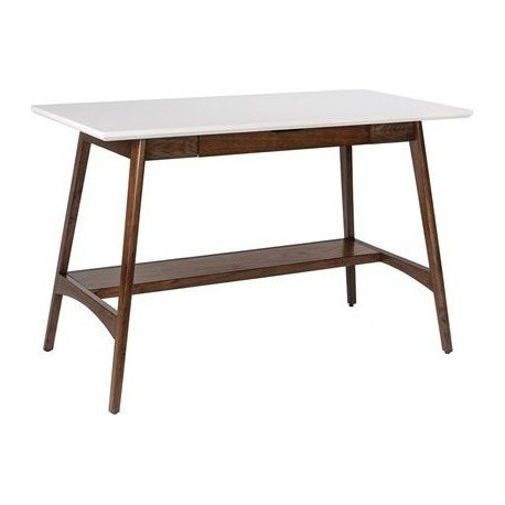 Madison Park Parker Mid-Century Modern Natural Wood Desk, Pecan