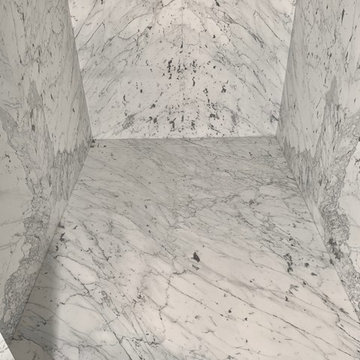 Carrara Statuario ThinSlabz Shower