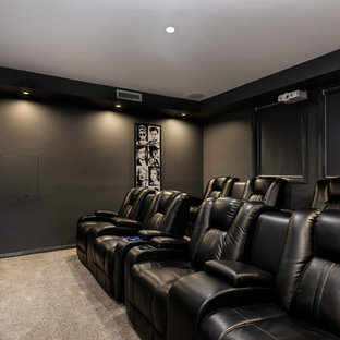 Trendy home theater photo in Central Coast