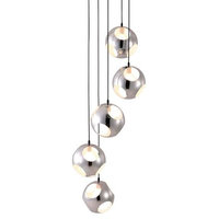 Meteor Shower 5 Light Ceiling Lamps, Chrome