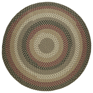 Santa Maria Traditional Braided Rug Forest Green 10' Round