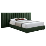 Meridian Furniture - Pablo Velvet Upholstered Bed, Green, Queen - Elegant and eye-catching, the stunning green velvet Pablo Queen Bed from Meridian Furniture is the perfect addition to any space.
