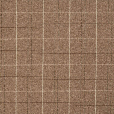 Brown Orange Performance Plaid woven Upholstery Fabric by the Yard