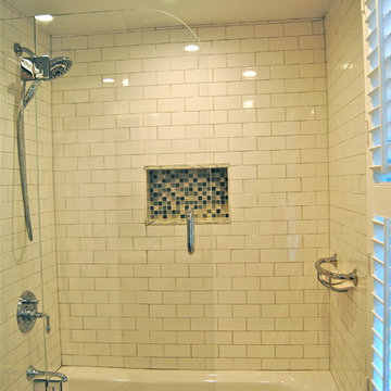 Gray and White Contemporary Bathroom