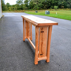Live Edge Red Oak Bar Table - Buffets And Sideboards