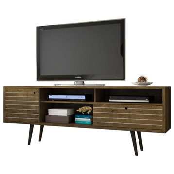 Manhattan Comfort Liberty Wood TV Stand for TVs up to 65" in Rustic Brown