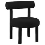 Meridian Furniture - Parlor Boucle Fabric Upholstered Accent Chair, Black - Give your home a contemporary makeover with this Parlor boucle fabric accent chair. The Parlor accent chair from Meridian Furniture features rich black boucle fabric upholstery, providing you and your guests with utmost comfort. Its solid wood frame ensures sturdy construction, supporting just about anyone who wishes to kick back and have a seat. Its rounded design gives a chic, modern touch to any living space, making it a perfect addition to your furniture collection.
