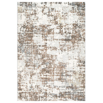 Dynamic Rugs Couture 52016 Organic / Abstract Rug, Ivory/Copper, 2'2"x7'7"