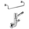 Brizo Bathroom Set in Chrome: 18 Inch Towel Bar With Rotating Double Robe Hook