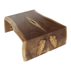 Bookmatched Walnut Live Edge Coffee Table - Coffee Tables