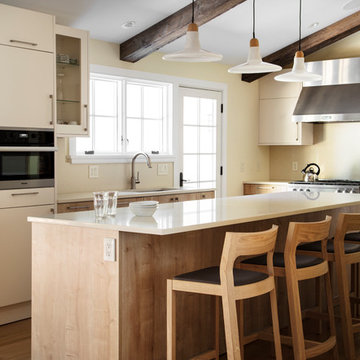 Bali Wood & Magnolia Cabinets | Kitchen | Mid-Century Bayberry Renovation