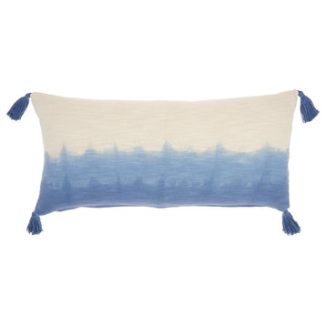 Nourison Home 14"x30" Ombre Tassels Blue Throw Pillows