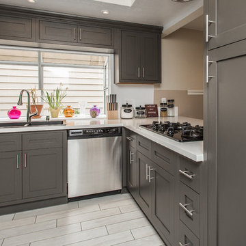 Dark Grey Shaker Style Inset Cabinets