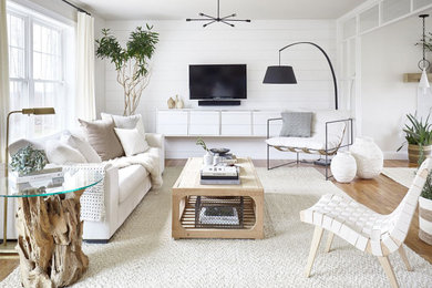 Living room - coastal living room idea in Other