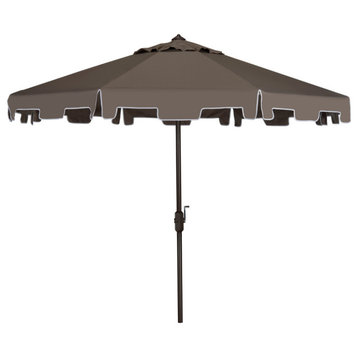 Safavieh Zimmerman Market Outdoor Umbrella With Flap, Gray