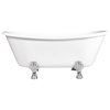 Sansiro Federigo 59" White CoreAcryl Acrylic French Bateau Clawfoot Tub & Drain