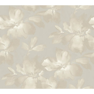 Gray Midnight Blooms Wallpaper