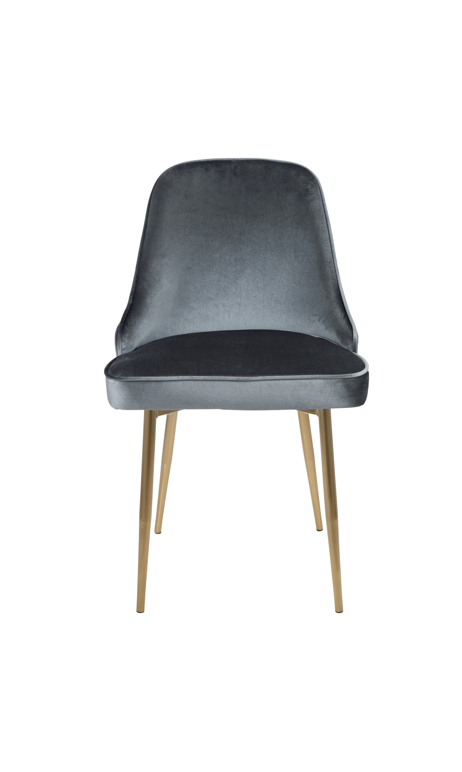 LumiSource Marcel Dining Chair, Set of 2, Blue Velvet, Gold Frame
