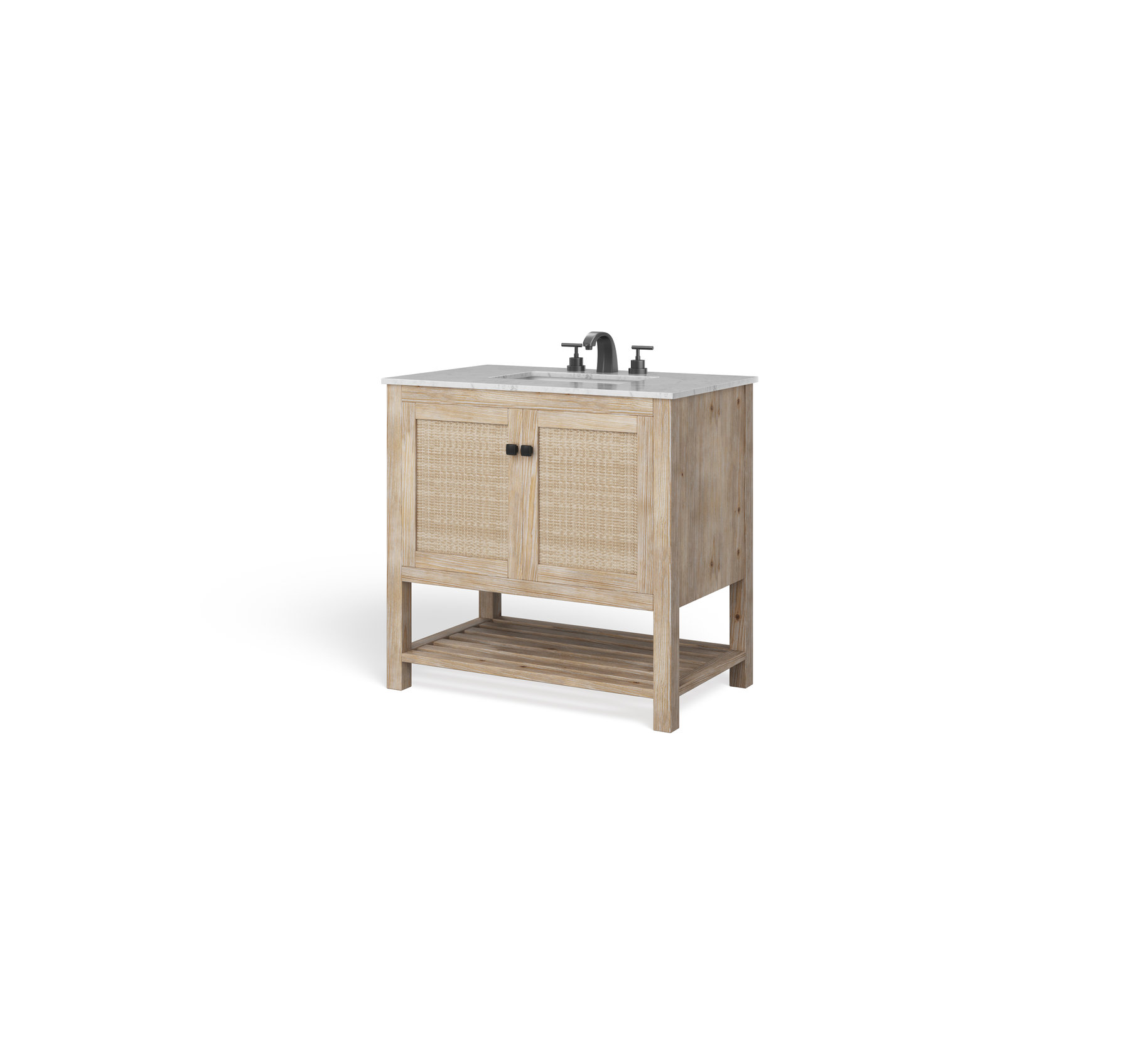 Legion Bath Vanity, Single Sink, 36", Natural, Freestanding