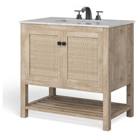 Legion Bath Vanity, Single Sink, 36", Natural, Freestanding