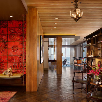 Four Seasons Penthouse Entry with Natalie Blake Tile and Fromental Ceiling