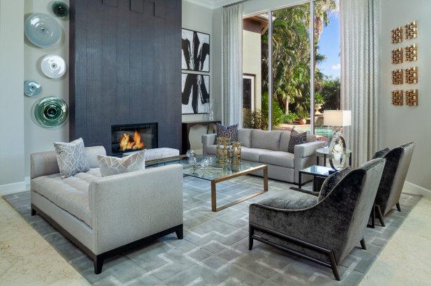 Transitional Living Room by Rogers Design Group