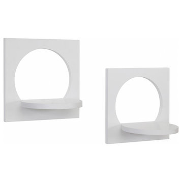 Danya B. Silhouette Shelves, White, Set of 2