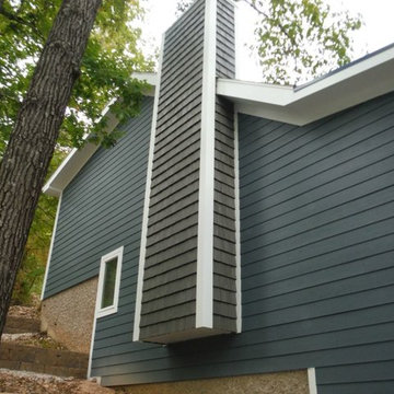 James Hardie Evening Blue Siding W/ Arctic White Hardie Trim | Lake Ozark, MO. (