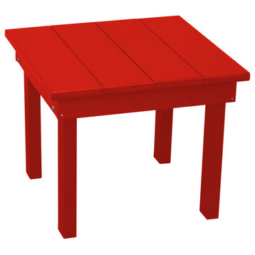 Poly Hampton End Table, Bright Red