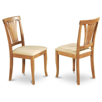 Avon Chair  With Cushion Seat, Oak Finish, Set of 2
